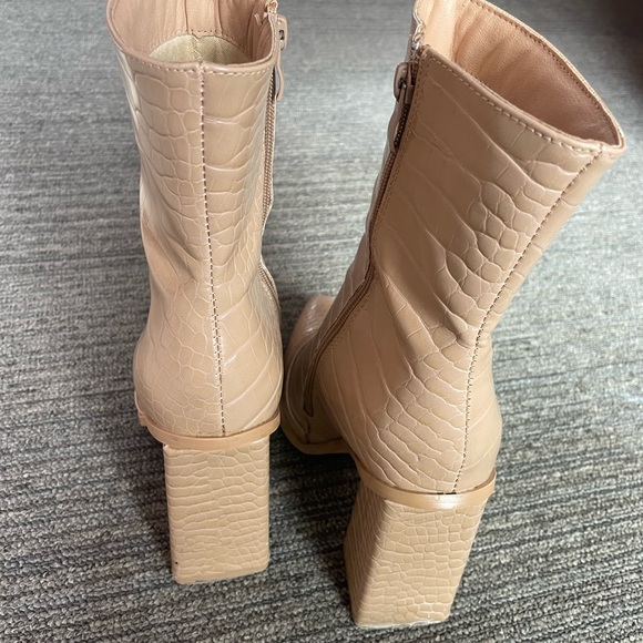 Faux Tan Crock-skin Booties - Picture 4 of 4